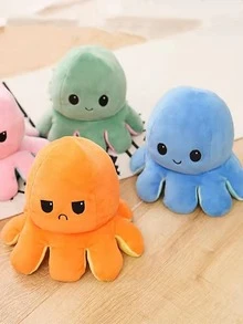 1 pieza doble faz reversible de pulpo Peluche , linda felpa Almohada - Azul - Ver 5