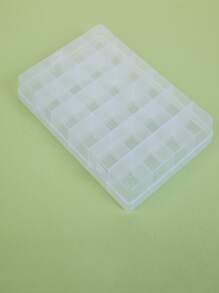 1 Pc Transparent Plastic Storage Jewelry Box Container 24/28 Grids Storage Case Practical Compartment Jewelry Earring Organizer Beads Storage Box Back To School - Clear - View 2