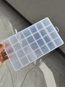 1 Pc Transparent Plastic Storage Jewelry Box Container 24/28 Grids Storage Case Practical Compartment Jewelry Earring Organizer Beads Storage Box Back To School - Clear - View 4