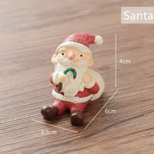 卡通迷你圣诞动物树脂装饰摆件，创意家居装饰圣诞节最佳礼物 - 彩色 - 查看 6