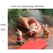 卡通迷你圣诞动物树脂装饰摆件，创意家居装饰圣诞节最佳礼物 - 彩色 - 查看 5