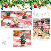 卡通迷你圣诞动物树脂装饰摆件，创意家居装饰圣诞节最佳礼物 - 彩色 - 查看 4