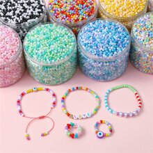 1袋2mm3MM4mm吊墜捷克語玻璃種子珠子DIY手環項鍊隔片珠子適用於珠寶製作DIY耳環項鍊 - 橄欖綠 - 查看 7