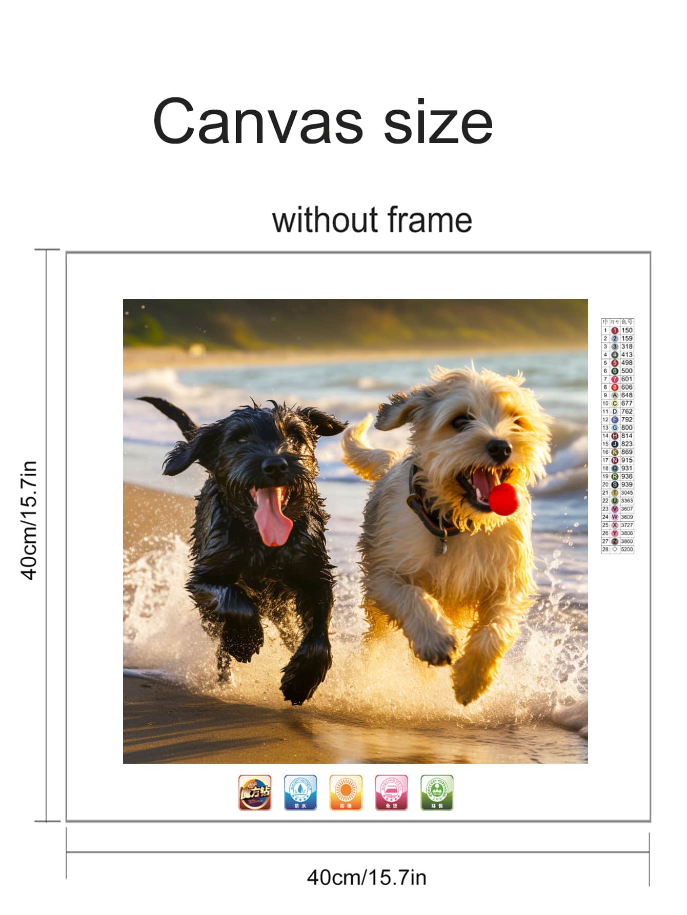 Cute Dog Design Diamond Painting Without Frame 40*40cm Diy Canvas With