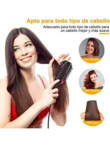 Cepillos De Aire Caliente Para Cabello, Cepillo de Secador de Cabello, Cepillo de Aire Caliente con Iones Negativos para Rizos Rectos y Suaves Cepillo de Pelo y Secador de Pelo - Multicolor - Ver 3