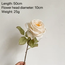 2023 New European Style Rose Camellia Silk Artificial Plant DIY Home Garden Wedding Party Decoration - White - View 4