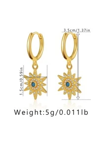 1 Miếng Phong cách Bohemian Tự nhiên Màu ngọc lam Hình mặt trời Vật rủ xuống Nhỏ bé Vòng khuyên tai Đối với phụ nữ , Thấp - Vàng - Xem 5