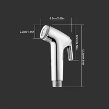 马桶和浴室坐浴盆喷雾器套件，带水龙头的 ABS 喷枪，浴室马桶增压喷头，1 套（喷雾器+软管+底座支架）家居浴室装饰秋季装饰浴室配件 - 銀色 - 查看 2