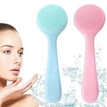 1pc Silicone Facial Cleansing Brush, Handheld Face Scrubber For Exfoliating, Face Wash Scrub Brush For Face Skincare And Massage,Skincare,Room Decor,Home Decor,Bedroom Decor,Bathroom,Christmas Gifts,Bathroom Decor,Travel,Travel Stuff,Wedding,Christmas Party,Mom Gifts,Home,Room,House Decor,Christmas Gift,Gifts For Mom,Birthday,Pink Room Decor,Living Room Decor,Bedroom,Gifts For Men,Dad Gifts,Mushroom,New Years,Mom,Accessories,Gifts For Dad,Friends,Funny Gift - Pink - View 1