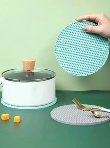1 Miếng Cách nhiệt Đĩa nhỏ , Nhiệt độ cao Chống lại , Silicone Gia treo nôi , Đĩa , Không thấm nước Thảm trải bàn , Dày Màu thuần Đệm , - Màu xanh Bạc hà - Xem 1
