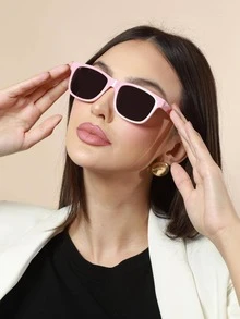 Women Fashion Glasses - 藕粉色 - 查看 2
