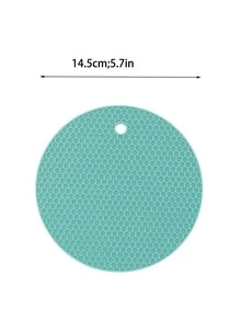 1 Miếng Cách nhiệt Đĩa nhỏ , Nhiệt độ cao Chống lại , Silicone Gia treo nôi , Đĩa , Không thấm nước Thảm trải bàn , Dày Màu thuần Đệm , - Màu xanh Bạc hà - Xem 5