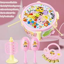 One Set Educational Toy Pat Drum - Indoor/Outdoor Interactive Game For Playing Percussion Instruments, Party Music Toy, Christmas Mardi Gras Easter Holiday Party Toy, Interactive Game Toy Birthday Gift - Random Color, Random Style, Random Packaging (6 Pieces Or 7-Piece Set, Pink/Green)