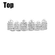 Fashionable & Funny & Personalized Micro Pave Cubic Zirconia Teeth Grillz, Party Accessories - Silver - View 5
