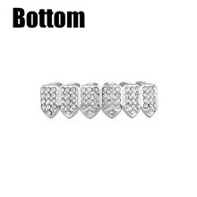 Fashionable & Funny & Personalized Micro Pave Cubic Zirconia Teeth Grillz, Party Accessories - Silver - View 6