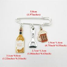 moda esmalte Jarro de cerveza serie Alfiler señoras Mujer cerveza Botella colgante Broche fiesta Bisutería regalos