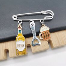 moda esmalte Jarro de cerveza serie Alfiler señoras Mujer cerveza Botella colgante Broche fiesta Bisutería regalos