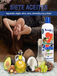 SHAMPOO  ANTI CAIDA SIN SAL  Con 7 Aceites Para Cabello 950ML - Blanco - Ver 2