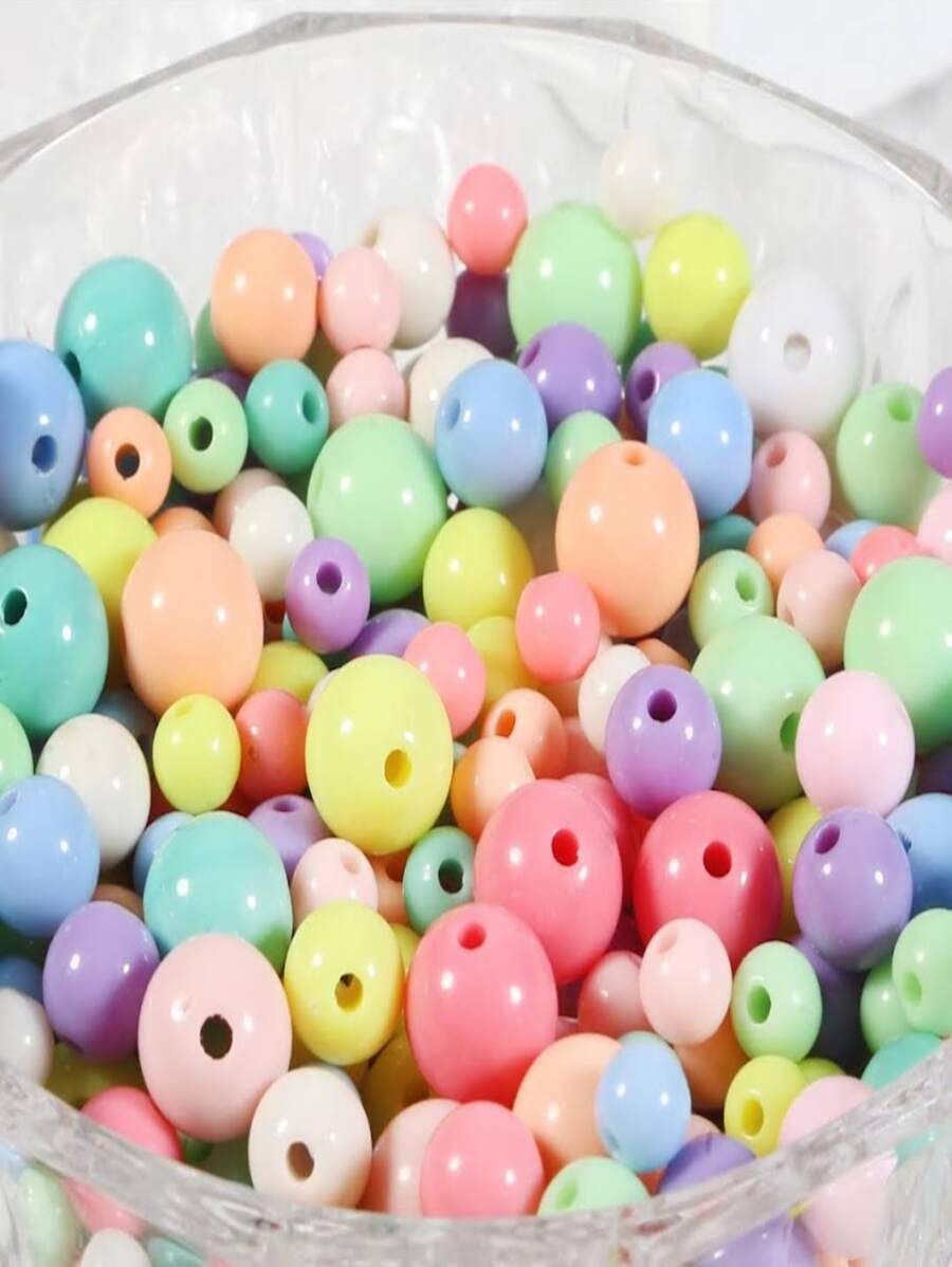 2500 Perlas Sueltas De Plástico Colores Pastel 6mm Para Elaboración pulseras Mayoreo