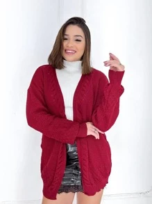 Women Cardigans - Màu Đỏ Sâu - Xem 3