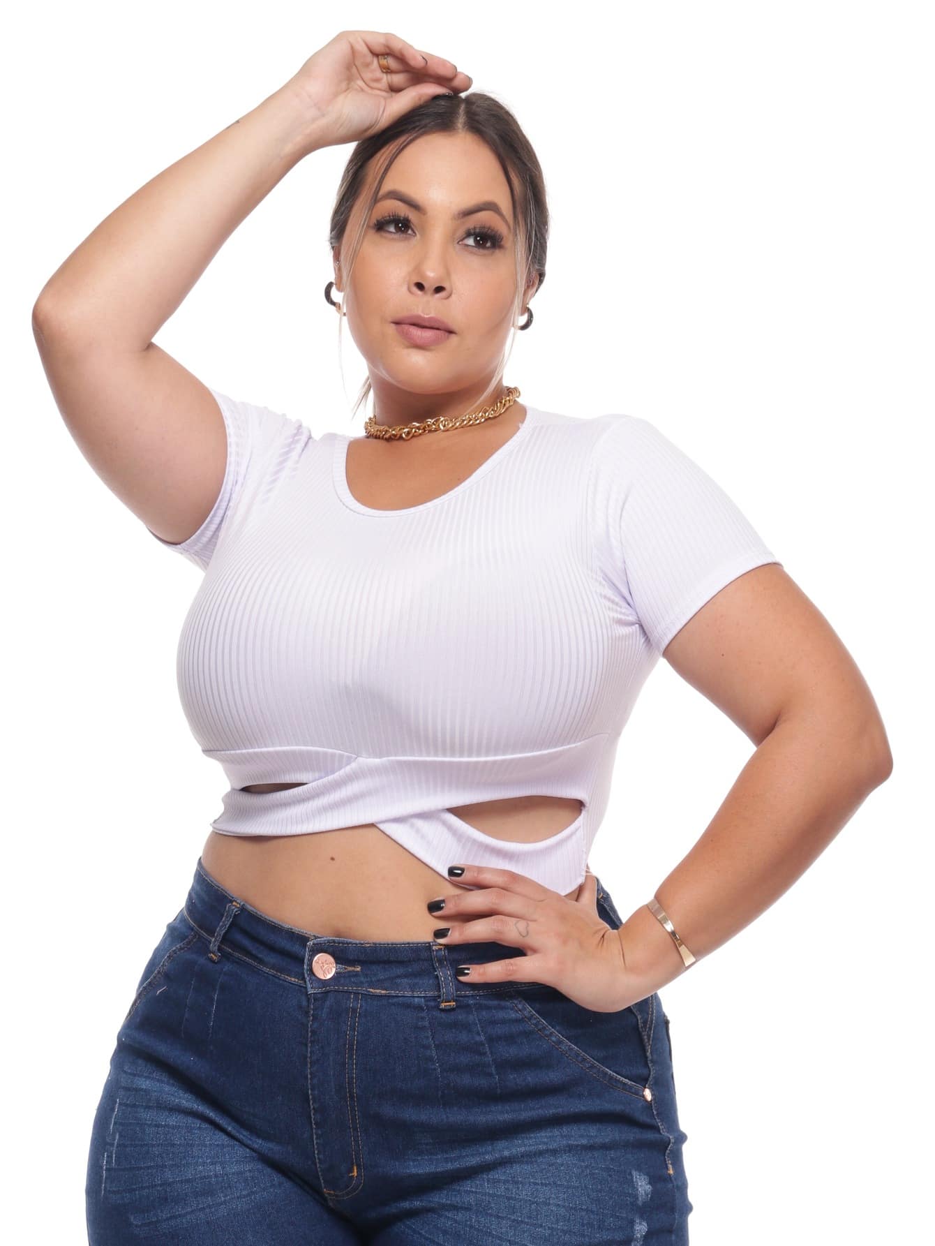 Plus Size Blouses - 白色 - 查看 1