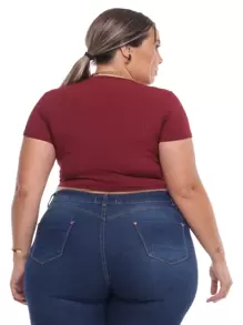 Plus Size Blouses - Màu Đỏ Sâu - Xem 2