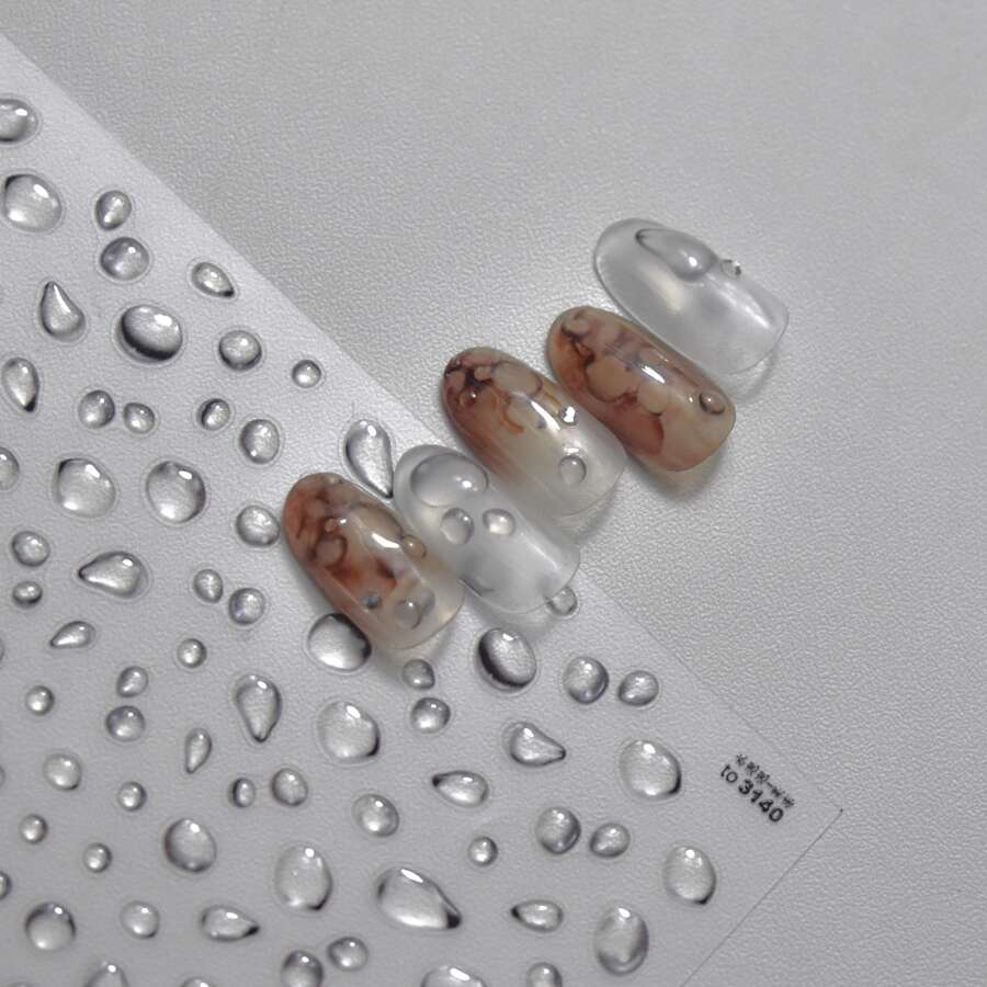 Jelly Water Bubble Dính Dán Móng Tay 5D Nổi Trong Suốt Giọt Nước Trang Trí Móng Tay Nghệ Thuật DIY - Trong sáng - Xem 1