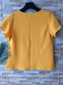 Women Blouses - Màu vàng - Xem 2