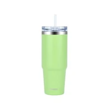 watersy 1 chiếc cốc có nắp và ống hút 30oz, cốc cà phê cách nhiệt bằng thép không gỉ, cốc cà phê du lịch chân không treo tường đôi bền nhiệt cho đồ uống nóng và lạnh, đồ uống, màu xanh lá cây - Matcha xanh - Xem 7
