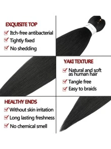 Easy Braid Pre Stretched Braiding Hair 26Inch 1 Pack Black Hair Products For Natural Hair Kanekalon Braiding Hair Pre Stretched Hot Water Setting Box Braid Crochet Hair Extensions