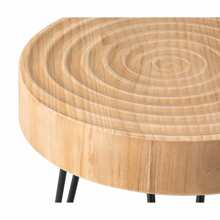 COZAYH 2-Piece Modern Farmhouse Living Room Coffee Table Set, Nesting Coffee Table Round Natural Wood Finish - Natural Ring Pattern - View 11