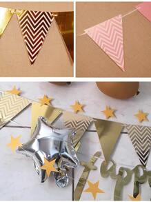 12 piezas de banderines triangulares metálicos, adecuados para decoración de cumpleaños, boda, fiesta, Navidad, Año Nuevo - Dorado - Ver 3