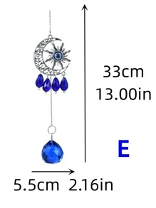 1 件蓝色邪眼水晶捕光器吊坠蓝眼棱镜球吊坠装饰品适用于窗户家居装饰、家居装饰、房间装饰、墙壁装饰 - 藍色 - 查看 5