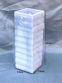 10 piezas blanco transparente a prueba de polvo PE suspendido exhibición Caja para Bisutería , anillos , collares , Pendientes almacenamiento - Blanco - Ver 4