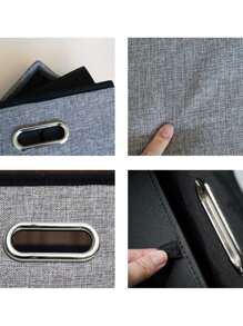 1套可摺疊儲物箱腳凳儲物座位可摺疊儲物盒中空設計,墊有記憶海綿蓋子沙發床可節省空間11.8x11.8x11.8英寸 - 灰色 - 查看 5