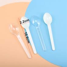 塑膠勺子適用於一次性餐具,甜品,冰淇淋,,派對,手工製作 - 乳白色 - 查看 4