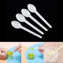 塑膠勺子適用於一次性餐具,甜品,冰淇淋,,派對,手工製作 - 乳白色 - 查看 1
