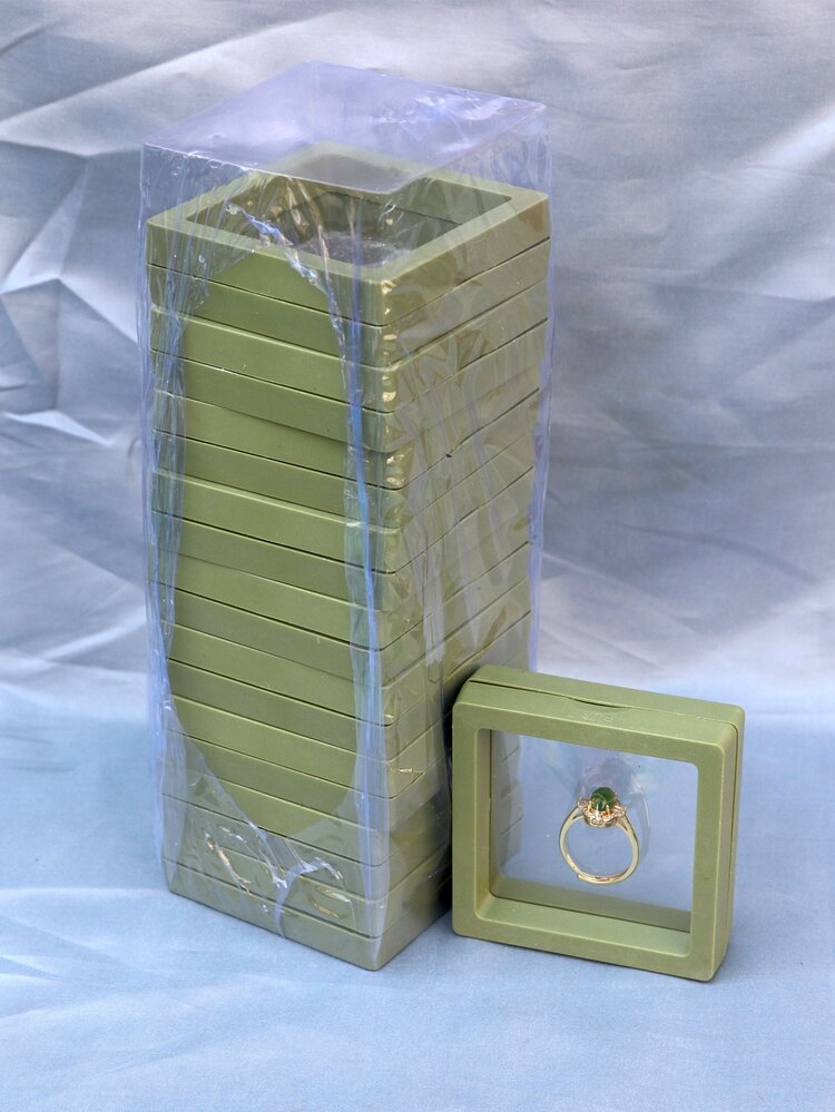 10pcs Apricot-colored Transparent Dustproof Pe Suspended Box For Displaying Jewelry, Ring, Necklace, Storage Box For Jewelry Packaging - Apricot - View 1