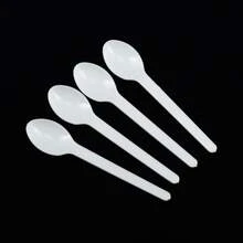 塑膠勺子適用於一次性餐具,甜品,冰淇淋,,派對,手工製作 - 乳白色 - 查看 2