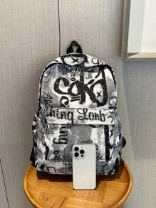 Waterproof,Lightweight Graffiti Print Functional Backpack School Bag For Graduate, Teen Girls, Freshman, Sophomore, Junior & Senior In College, University & High School, Perfect For Outdoors ,Travel & Back To School - Multicolor - View 4