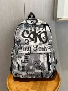 Waterproof,Lightweight Graffiti Print Functional Backpack School Bag For Graduate, Teen Girls, Freshman, Sophomore, Junior & Senior In College, University & High School, Perfect For Outdoors ,Travel & Back To School - Multicolor - View 1