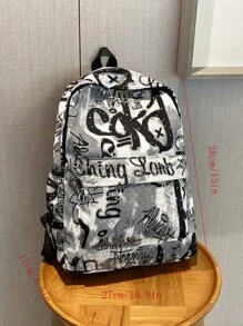 Waterproof,Lightweight Graffiti Print Functional Backpack School Bag For Graduate, Teen Girls, Freshman, Sophomore, Junior & Senior In College, University & High School, Perfect For Outdoors ,Travel & Back To School - Multicolor - View 9