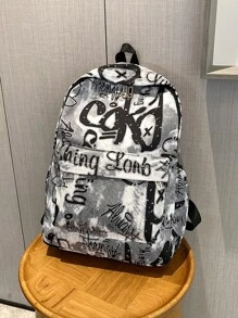 Waterproof,Lightweight Graffiti Print Functional Backpack School Bag For Graduate, Teen Girls, Freshman, Sophomore, Junior & Senior In College, University & High School, Perfect For Outdoors ,Travel & Back To School - Multicolor - View 3