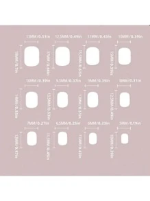 24入組/盒中等長度乳白色白色按壓風格美甲指甲片適合女士,日常&派對可拆卸假指甲藝術 - 白色 - 查看 4