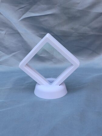 1入組透明白色小尺寸立式珠寶展示盒，帶防塵 Pe 膜和漂浮效果，適用於展示和包裝戒指、項鍊、手鍊收藏收納盒，適合男士和女士