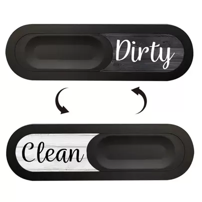 1pc Dishwasher Magnetic Indicator Sticker, Oval Shape Soiled Dirt Sign, Acrylic Silkscreen UV Process + ABS Spray Paint, Fashionable Universal Home Decoration Magnetic Indicator, Super Strong Magnet, Comes With 2 Pieces Double-Sided Adhesive, Framed Sticker, Refrigerator Magnet