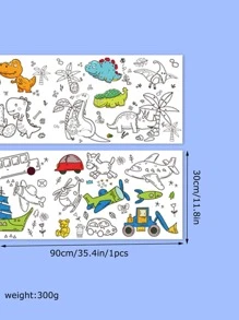 兒童塗鴉染色卷紙套裝,4,牆,牆 - 白色 - 查看 4
