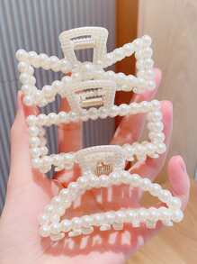 6 piezas de pinzas para el cabello decoradas con perlas falsas para cabello grueso, pinzas blancas para el cabello para bodas, sin deslizamiento, accesorios para el cabello con estilo de regalo, accesorios para el cabello para mujeres y niñas, elegante regalo del Día de San Valentín, verano
