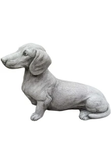 1入組臘腸犬形狀樹脂工藝裝飾物適用於家庭&花園裝飾用品,ins風格 - 灰色 - 查看 5