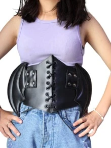 CONTURILLA DE ELASTICO,TIPO  CORSET CON ALAS,GOTICO. - Negro - Ver 1